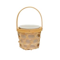Cachepot Branco com Cesta Decorativo - 1