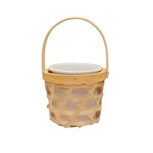 Cachepot Branco com Cesta Decorativo
