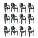 Ver imagem 1 de Conjunto 12 Cadeiras de Plástico Polipropileno Empilhável Wind Plus Preto