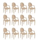 Ver imagem 1 de Conjunto 12 Cadeiras de Plástico Polipropileno Empilhável Wind Plus Marrom/Cappuccino