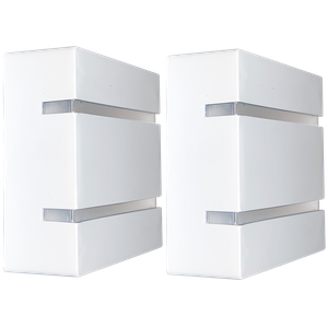 Kit 2 Luminárias Externas de Parede Slim 2 Focos Soquete G9:branco/liso/110/220