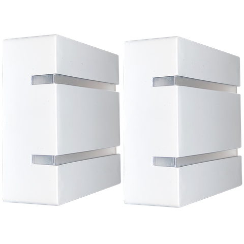 Kit 2 Luminárias Externas de Parede Slim 2 Focos Soquete G9:branco/liso/110/220