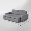 Ver imagem 4 de Sofá sem Caixa Retrátil Reclinável Charlie 2,10m Linho Pet Friendly D28 Vira Cama Casal Moderno Cinz