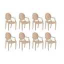 Ver imagem 2 de Conjunto 8 Cadeiras de Plástico Polipropileno Empilhável Wind Plus Marrom/Cappuccino