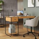 Ver imagem 5 de Escrivaninha Home Office Mesa de Estudo Escritório Quarto Gaveta Estilo Industrial Criare Nature