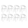 Conjunto 8 Cadeiras de Plástico Polipropileno Empilhável Glass Plus - 2
