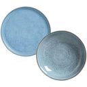 Ver imagem 1 de Conjunto 8 Peças Pratos Rasos Fundos Bio Breeze Porto Brasil Cerâmica Azul Mesa Posta