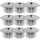 Ver imagem 1 de Conjunto Caçarola Hotel Panela Industrial Alumínio 9 Peças