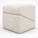 Ver imagem 3 de Puff Sense Bouclé Premium Assento Extra Decorativo para Sala Quarto Design Moderno Bege