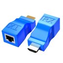 Ver imagem 1 de Adaptador Extensor Hdmi por Cabo de Internet Cat5e/6 até 30m com Resolução 1080p e 4k para Hdtv Cor: