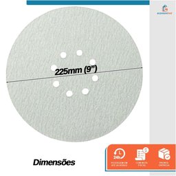 Kit 10 Disco de Lixa Branco com Velcro Starfer 225mm Grão 80 para Lixadeira - 2