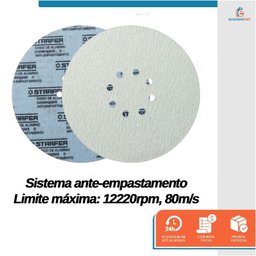 Kit 10 Disco de Lixa Branco com Velcro Starfer 225mm Grão 80 para Lixadeira - 4
