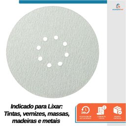 Kit 10 Disco de Lixa Branco com Velcro Starfer 225mm Grão 80 para Lixadeira - 3