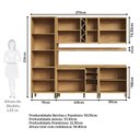 Ver imagem 4 de Armário de Cozinha Completa Modulada 5 Peças 12 Portas com Vidro e Tampo 100% MDF Barbados Espresso Móveis Bege/Amêndoa/Off White