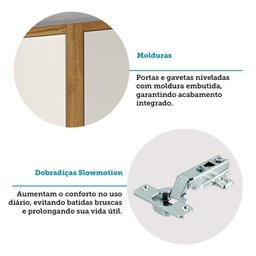Cozinha Modulada Completa 5 Peças 12 Portas com Vidro e Tampo 100% Mdf Barbados Espresso Móveis - 8