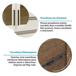 Cozinha Modulada Completa 5 Peças 12 Portas com Vidro e Tampo 100% Mdf Barbados Espresso Móveis - 7