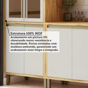 Ver imagem 7 de Armário de Cozinha Completa Modulada 5 Peças 12 Portas com Vidro e Tampo 100% MDF Barbados Espresso Móveis Bege/Amêndoa/Off White