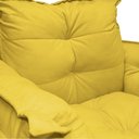 Ver imagem 4 de Poltrona Decorativa Hall de Entrada Base Giratória de Metal Opala Suede Amarelo - LM DECOR