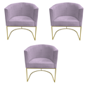 Ver imagem 1 de Kit 03 Poltronas Paola Sued Rosa Bebê - D'Classe Decor