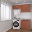 Ver imagem 1 de Lavanderia Modulada 3 Peças 2 Armários Aéreos 4 Portas 1 Balcão Arizona CabeCasa MadeiraOriginals