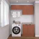 Ver imagem 3 de Lavanderia Modulada 3 Peças 2 Armários Aéreos 4 Portas 1 Balcão Arizona CabeCasa MadeiraOriginals