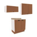 Ver imagem 4 de Lavanderia Modulada 3 Peças 2 Armários Aéreos 4 Portas 1 Balcão Arizona CabeCasa MadeiraOriginals