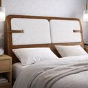Ver imagem 3 de Cabeceira Cama Box Queen Estofada 160cm Mali P05 Couríssimo Whisky Bouclê Cru - Lyam Decor