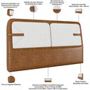 Ver imagem 4 de Cabeceira Cama Box Queen Estofada 160cm Mali P05 Couríssimo Whisky Bouclê Cru - Lyam Decor