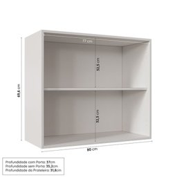 Lavanderia Modulada 3 Peças 2 Armários Aéreos 4 Portas 1 Balcão Arizona Cabecasa Madeiramadeira - 9