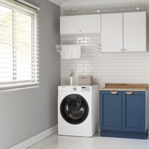 Lavanderia Modulada 3 Peças 2 Armários Aéreos 4 Portas 1 Balcão Arizona Cabecasa Madeiramadeira