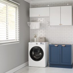 Lavanderia Modulada 3 Peças sem Tampo 2 Aéreos 4 Portas 1 Balcão Arizona Cabecasa Madeiramadeira - 1