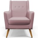 Ver imagem 4 de Kit 02 Poltronas Decorativas com Pés de Madeira Taroba D02 Veludo Rosê B-305 - Lyam Decor