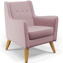 Ver imagem 3 de Kit 02 Poltronas Decorativas com Pés de Madeira Taroba D02 Veludo Rosê B-305 - Lyam Decor