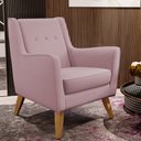 Ver imagem 2 de Kit 02 Poltronas Decorativas com Pés de Madeira Taroba D02 Veludo Rosê B-305 - Lyam Decor