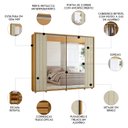 Ver imagem 3 de Guarda Roupa Casal 278cm 2 Portas 8 Espelhos Mya Opala/cumaru Z10 - Mpozenato