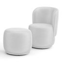 Ver imagem 1 de Poltrona Decorativa com Puff Orgânico Molly Couríssimo Branco - Desk Design