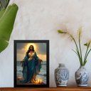 Ver imagem 2 de Quadro Santa Sara Kali - Praia 45x34cm - com Vidro:moldura Preta