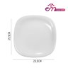 Jogo 8 Prato Raso Branco Quadrado Square 25,5cm Vidro Opalino Jantar em Casa Tem - 6