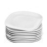 Jogo 8 Prato Raso Branco Quadrado Square 25,5cm Vidro Opalino Jantar em Casa Tem - 1
