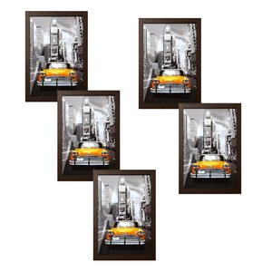 Kit 5 Molduras Porta Retrato Tabaco 10x15 A6 com Vidro Sala Quarto