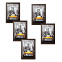 Ver imagem 1 de Kit 5 Molduras Porta Retrato Tabaco 10x15 A6 com Vidro Sala Quarto