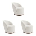 Ver imagem 1 de Kit 3 Poltronas Decorativa Premium Orgânica para Recepção e Clinicas em Bouclê Italiano Off White