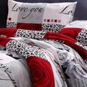 Ver imagem 2 de Jogo de Cama Solteiro King Love You 6 Peças com Edredom