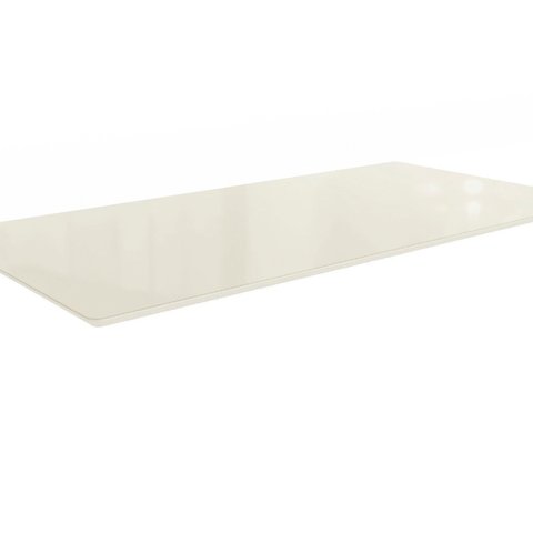 Tampo para Mesa de Jantar 2000x1000 de Madeira com Vidro Branco/Off White