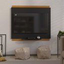 Ver imagem 1 de Painel Tv 32 Polegadas com Prateleira Asteca - Preto e Cedro