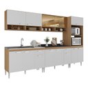Ver imagem 2 de Cozinha Completa Modulada com Armário e Balcão 5 Pçs Paris Multimóveis Mp2225 Rustic/branco