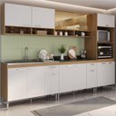 Ver imagem 1 de Cozinha Completa Modulada com Armário e Balcão 5 Pçs Paris Multimóveis Mp2225 Rustic/branco
