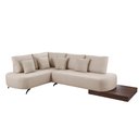 Ver imagem 2 de Sofá de Canto Nori Curva Ld 2,61m em Linho com Base Madeira