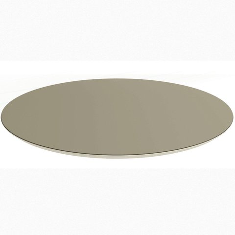 Tampo para Mesa de Jantar Redondo com Vidro 100% MDF Branco Sala de Jantar Premium 120cm Off White