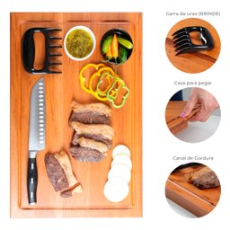 Tábua de Carne 35x50 Cm - Madeira para Churrasco Gourmet - 2
